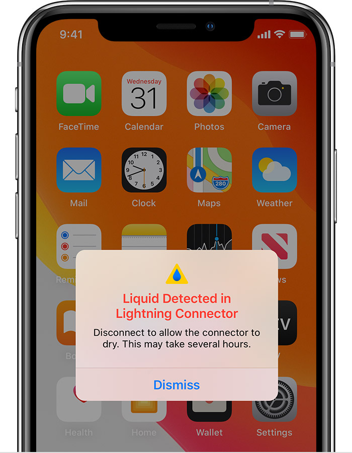 尧都苹果手机维修分享iPhone 12 在充电时出现 “闪电接口检测到液体”的提示怎么办 